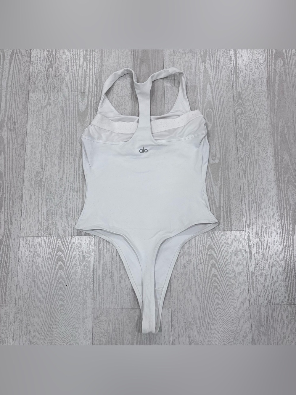Alo Yoga White Athletic Strappy Bodysuit Size S
